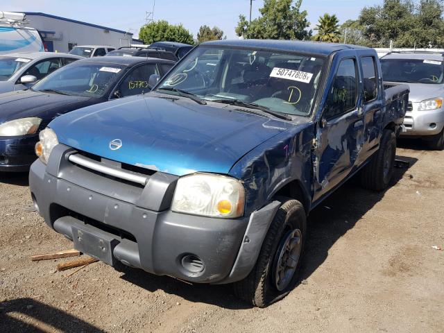 1N6ED27T73C439508 - 2003 NISSAN FRONTIER C BLUE photo 2