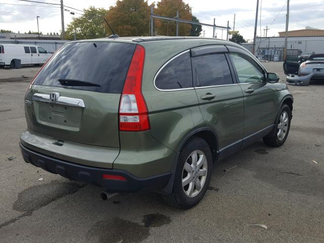 JHLRE48757C079968 - 2007 HONDA CR-V EXL GREEN photo 4