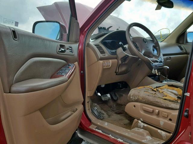 2HNYD18934H522827 - 2004 ACURA MDX TOURIN RED photo 9