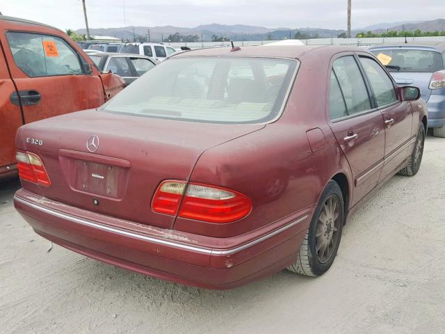 WDBJF65J9YB081750 - 2000 MERCEDES-BENZ E 320 BURGUNDY photo 4