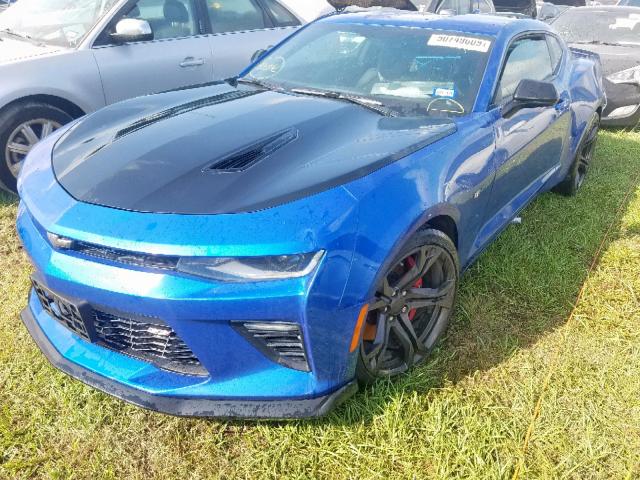 1G1FE1R79J0105454 - 2018 CHEVROLET CAMARO SS BLUE photo 2