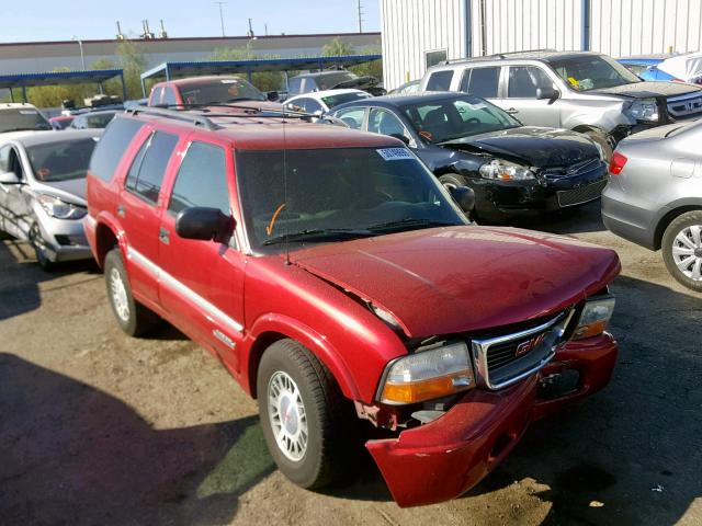 1GKDT13W412185095 - 2001 GMC JIMMY RED photo 1