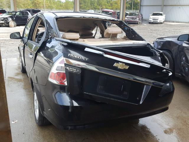 KL1TG56678B011313 - 2008 CHEVROLET AVEO LT BLACK photo 3