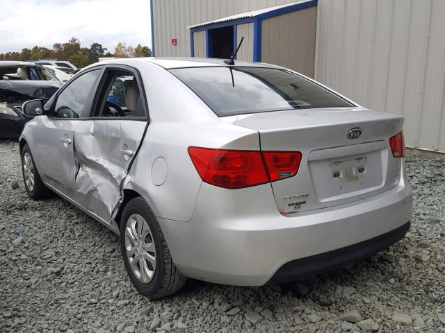 KNAFU4A23B5395638 - 2011 KIA FORTE EX SILVER photo 3