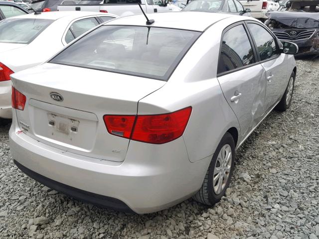 KNAFU4A23B5395638 - 2011 KIA FORTE EX SILVER photo 4