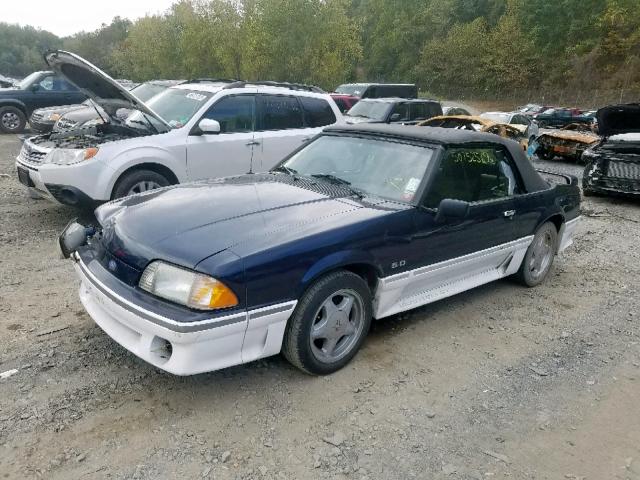 1FABP45E7JF292802 - 1988 FORD MUSTANG GT BLUE photo 2