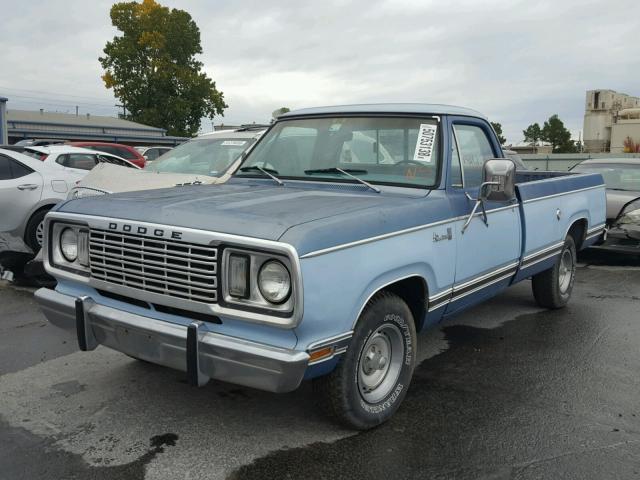 D14BF7S021420 - 1977 DODGE RAM 100 BLUE photo 2