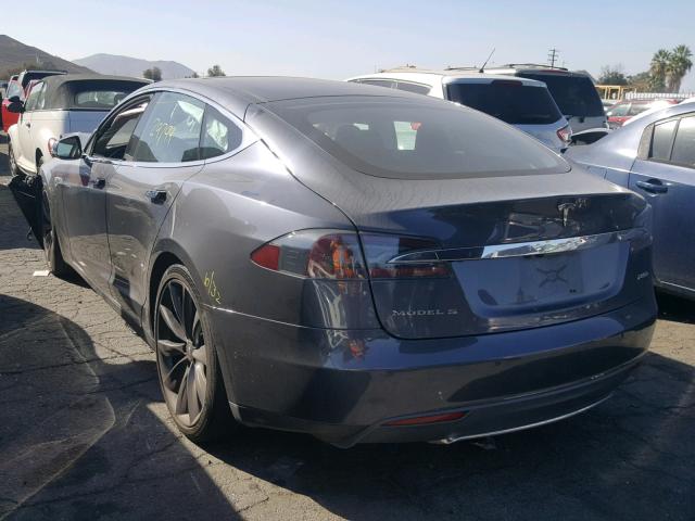 5YJSA1H23EFP63057 - 2014 TESLA MODEL S GRAY photo 3