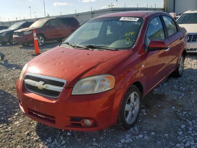 KL1TG56658B009334 - 2008 CHEVROLET AVEO LT RED photo 2