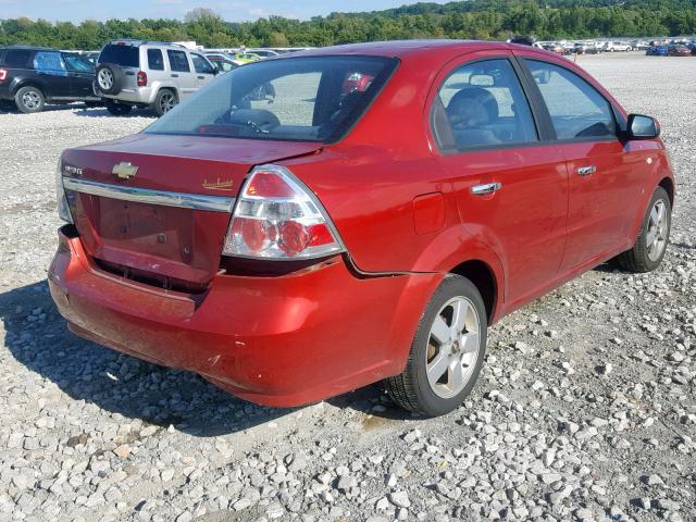 KL1TG56658B009334 - 2008 CHEVROLET AVEO LT RED photo 4