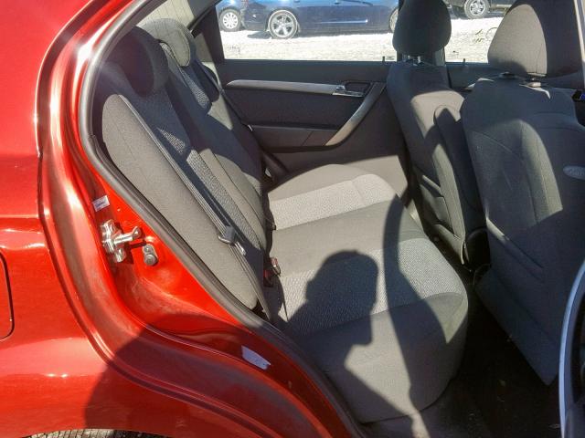 KL1TG56658B009334 - 2008 CHEVROLET AVEO LT RED photo 6