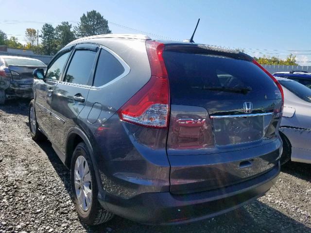 2HKRM4H73DH651877 - 2013 HONDA CR-V EXL GRAY photo 3