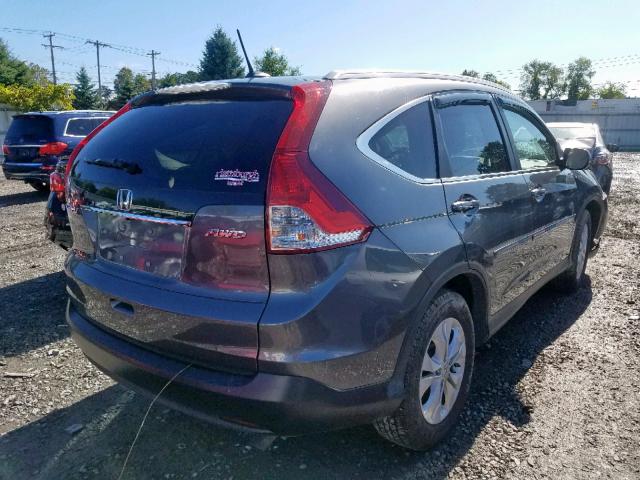 2HKRM4H73DH651877 - 2013 HONDA CR-V EXL GRAY photo 4