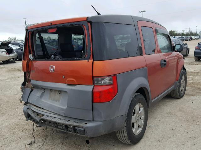 5J6YH185X4L003505 - 2004 HONDA ELEMENT EX ORANGE photo 4