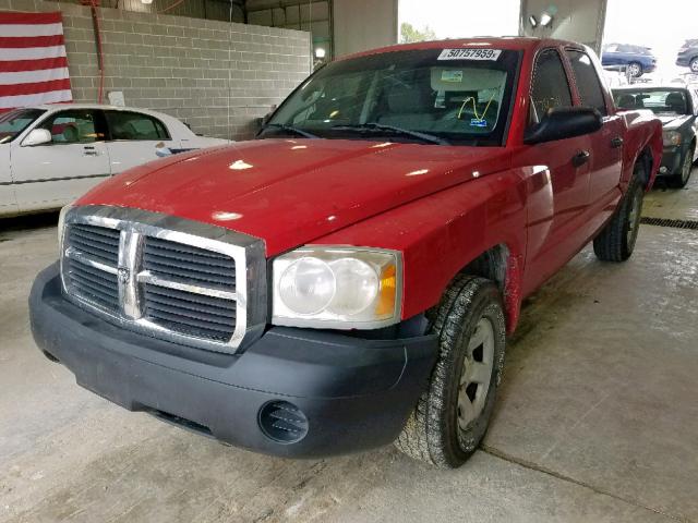 1D7HE28N15S223892 - 2005 DODGE DAKOTA QUA RED photo 2