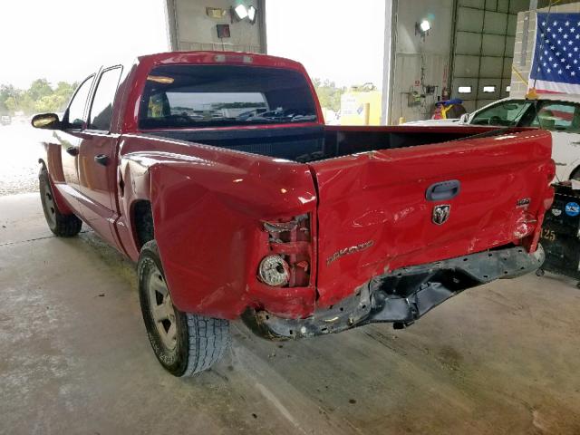 1D7HE28N15S223892 - 2005 DODGE DAKOTA QUA RED photo 3