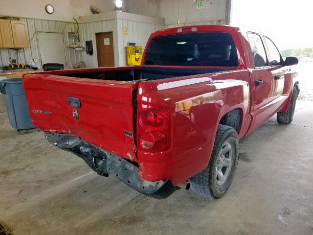 1D7HE28N15S223892 - 2005 DODGE DAKOTA QUA RED photo 4