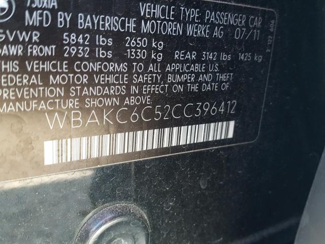 WBAKC6C52CC396412 - 2012 BMW ALPINA B7 შავი ფოტო 10