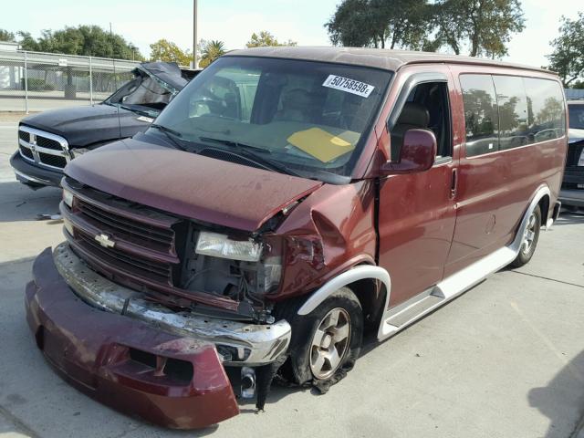 1GNFG65R921136163 - 2002 CHEVROLET EXPRESS G1 BURGUNDY photo 2