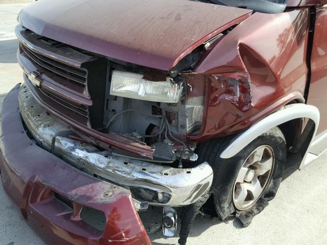 1GNFG65R921136163 - 2002 CHEVROLET EXPRESS G1 BURGUNDY photo 9