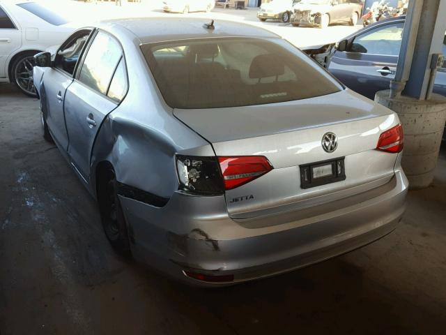 3VW2K7AJ8FM302531 - 2015 VOLKSWAGEN JETTA BASE SILVER photo 3