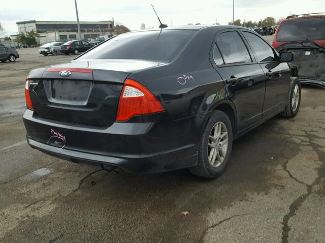 3FAHP0GA4CR200192 - 2012 FORD FUSION S BLACK photo 4