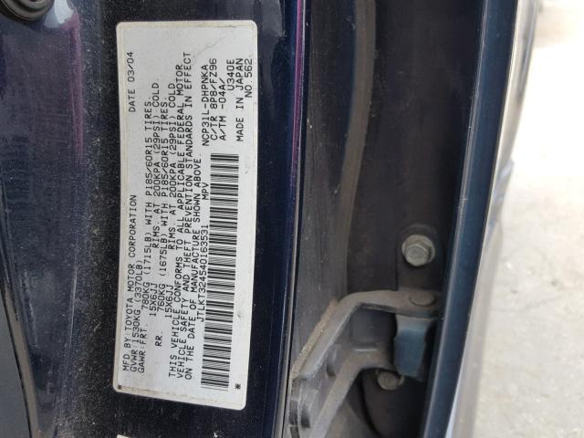 JTLKT324540163531 - 2004 TOYOTA SCION XB Mavi foto 10