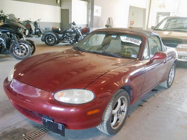 JM1NB3537X0123034 - 1999 MAZDA MX-5 MIATA MAROON photo 2