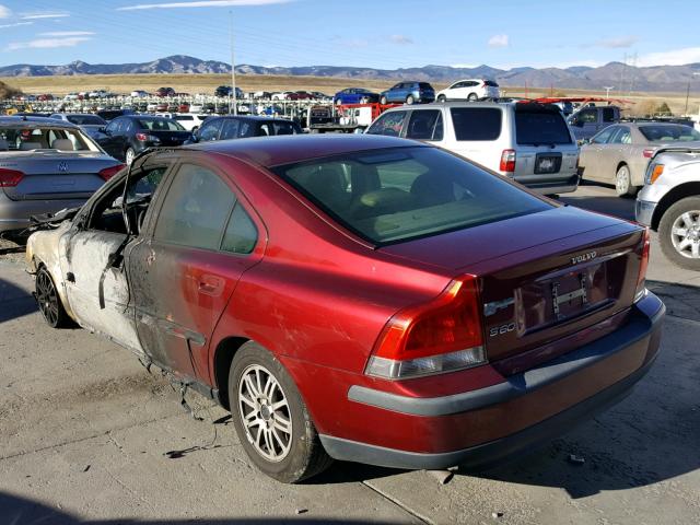 YV1RS61T942325456 - 2004 VOLVO S60 BURGUNDY photo 3