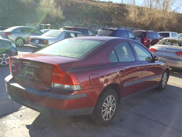 YV1RS61T942325456 - 2004 VOLVO S60 BURGUNDY photo 4