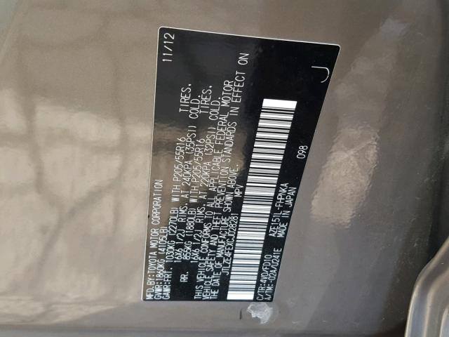 JTLZE4FEXCJ028281 - 2012 TOYOTA SCION XB Қоңыр фото 10