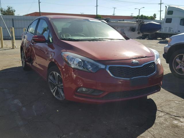 KNAFX4A80F5318470 - 2015 KIA FORTE EX RED photo 1