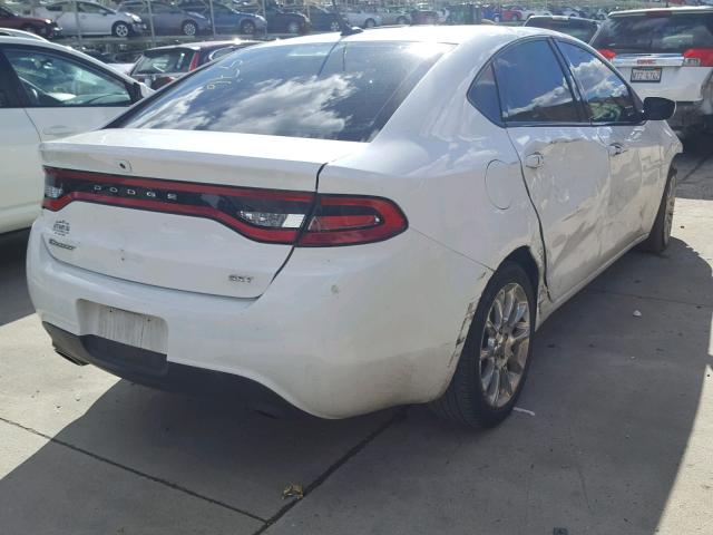 1C3CDFBA3DD345598 - 2013 DODGE DART SXT WHITE photo 4