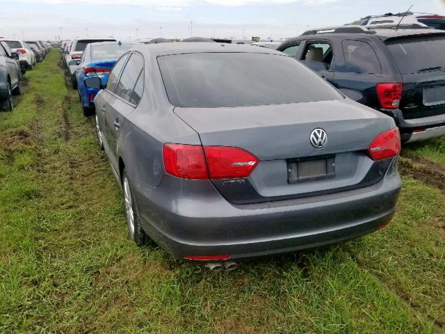 3VW2K7AJ3CM351860 - 2012 VOLKSWAGEN JETTA BASE GRAY photo 3