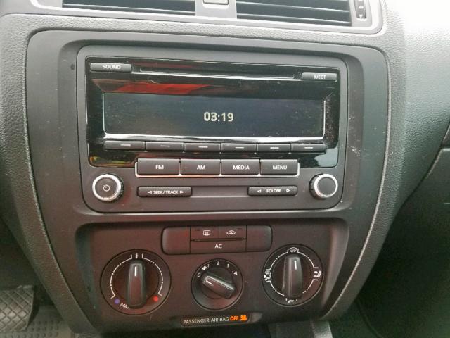 3VW2K7AJ3CM351860 - 2012 VOLKSWAGEN JETTA BASE GRAY photo 9