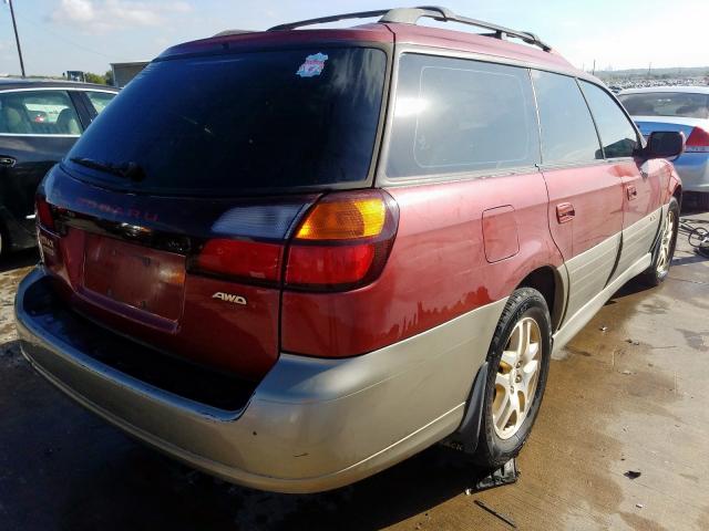 4S3BH686237657732 - 2003 SUBARU LEGACY OUT RED photo 4