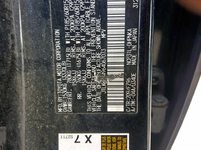 JTLKT324964067073 - 2006 TOYOTA SCION XB შავი ფოტო 10