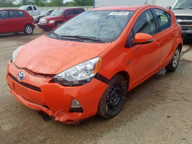 JTDKDTB32E1078982 - 2014 TOYOTA PRIUS C ORANGE photo 2