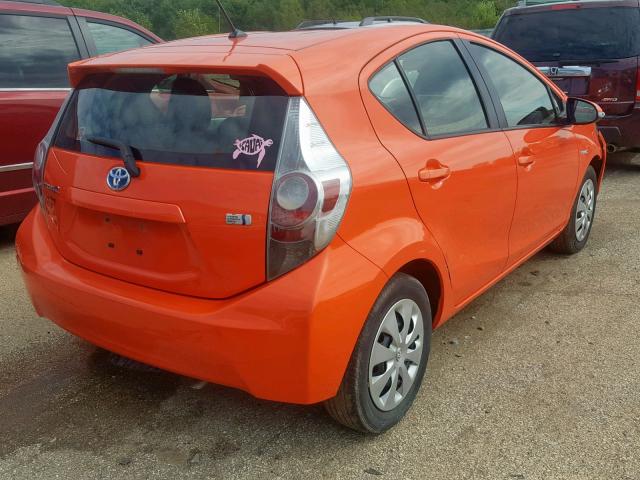 JTDKDTB32E1078982 - 2014 TOYOTA PRIUS C ORANGE photo 4