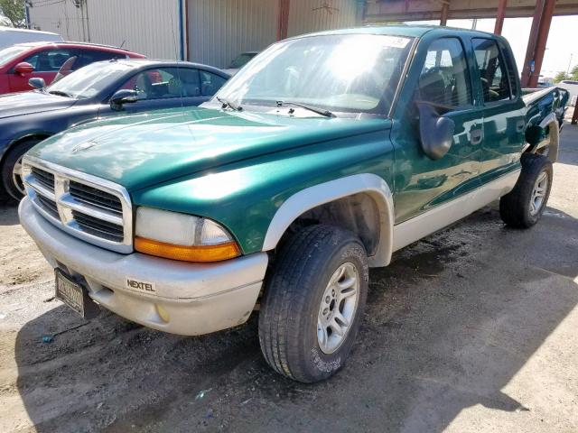 1D7HG48XX3S196678 - 2003 DODGE DAKOTA QUA GREEN photo 2