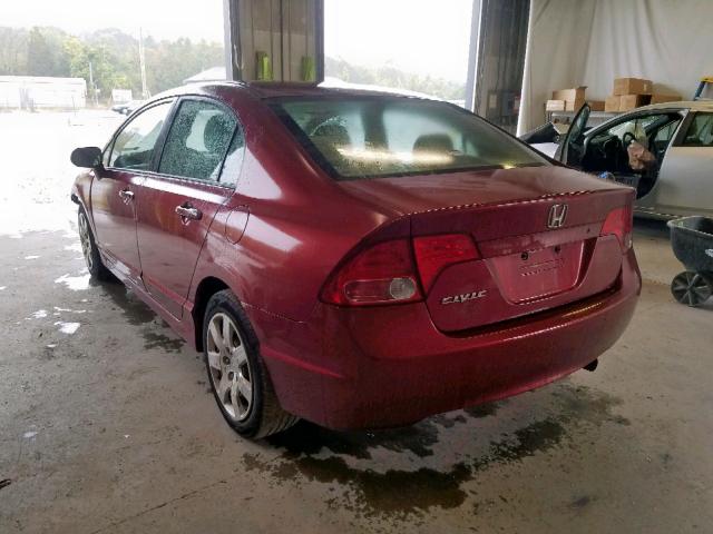 2HGFA16548H511638 - 2008 HONDA CIVIC LX RED photo 3