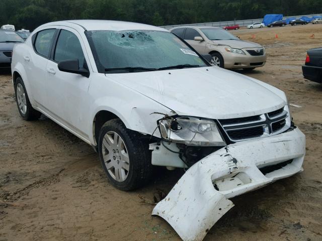 1C3CDZAB1CN110041 - 2012 DODGE AVENGER SE WHITE photo 1