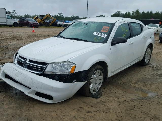 1C3CDZAB1CN110041 - 2012 DODGE AVENGER SE WHITE photo 2