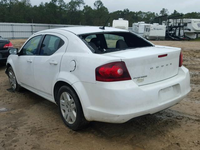 1C3CDZAB1CN110041 - 2012 DODGE AVENGER SE WHITE photo 3