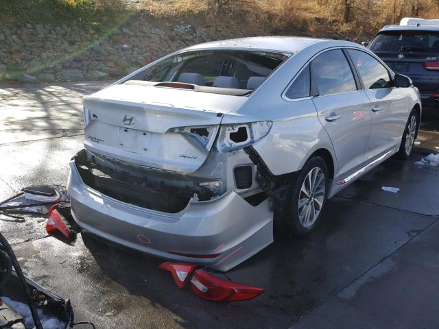 5NPE34AF0FH027315 - 2015 HYUNDAI SONATA SPO SILVER photo 4