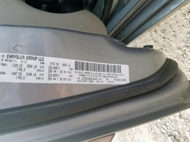 2C4RDGDG8DR736434 - 2013 DODGE GRAND CARA SILVER photo 10