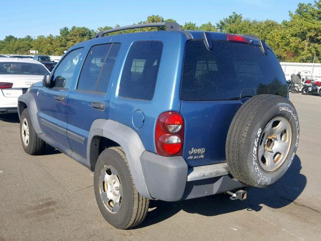 1J4GL48K16W162500 - 2006 JEEP LIBERTY SP BLUE photo 3