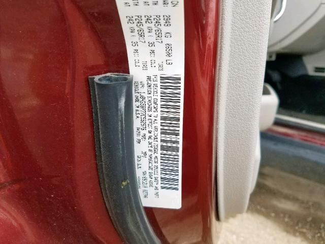 1J8HG58P77C552979 - 2007 JEEP COMMANDER მუქწითელი ფოტო 10