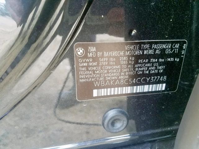 WBAKA8C54CCY37748 - 2012 BMW ALPINA B7 BLUE photo 10