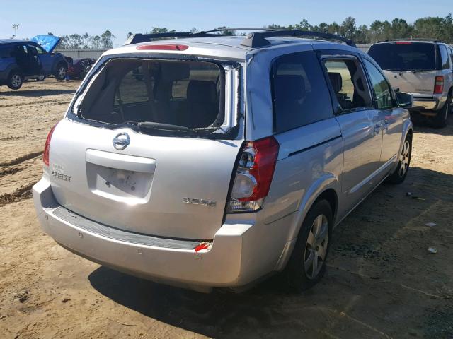 5N1BV28U44N315076 - 2004 NISSAN QUEST S SILVER photo 4